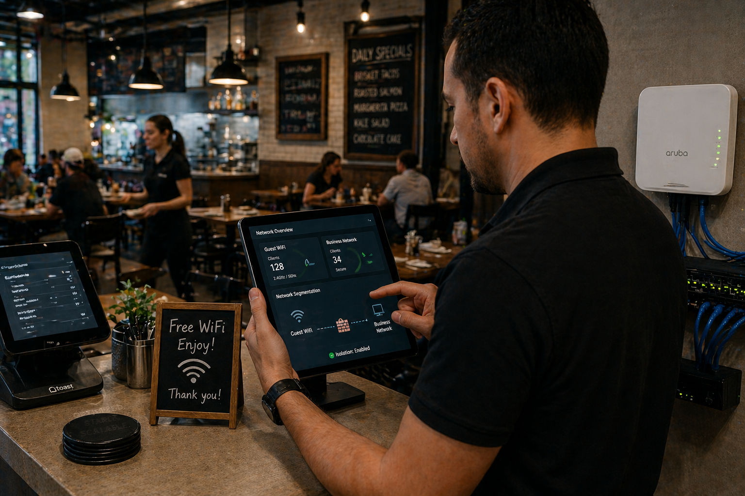 Restaurant Guest WiFi Segmentation & Network Security Improvement