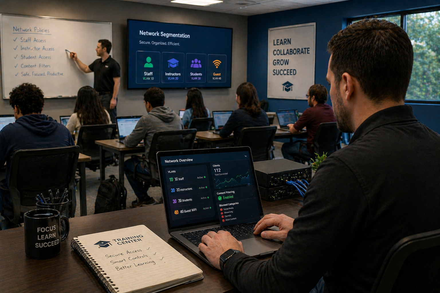 Training Center VLAN Segmentation & Content Control Implementation